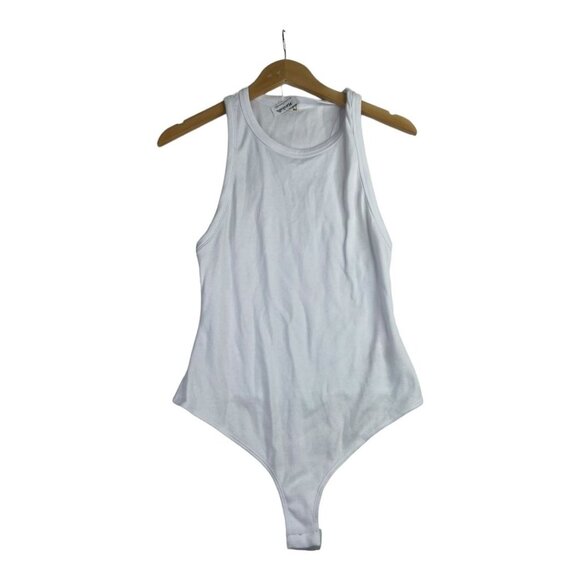 Free People‎ Jersey Bodysuit size Medium White - Picture 1 of 5